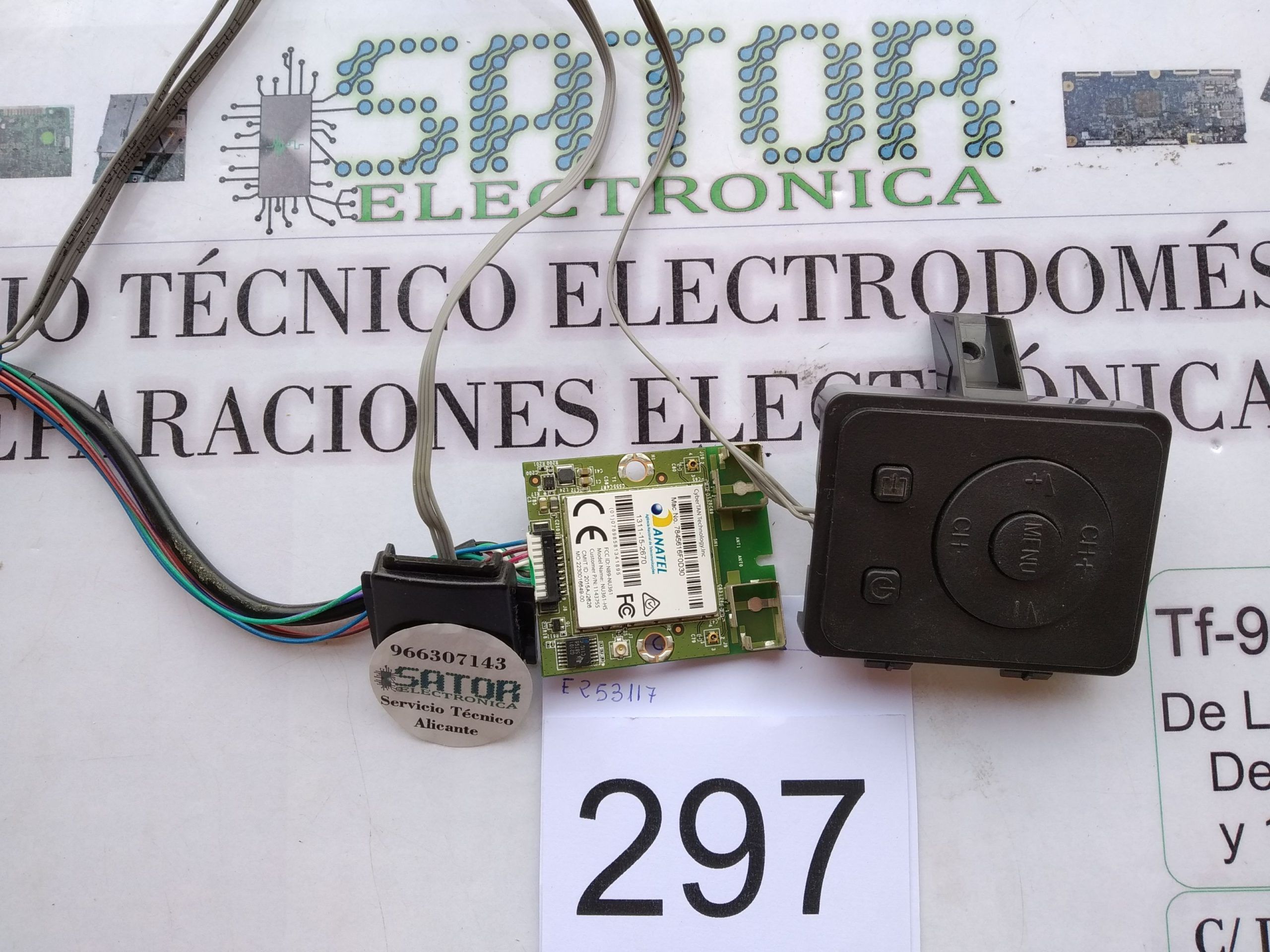 Botonera y wifi e253117 nu361-hs Hisense h43m3000