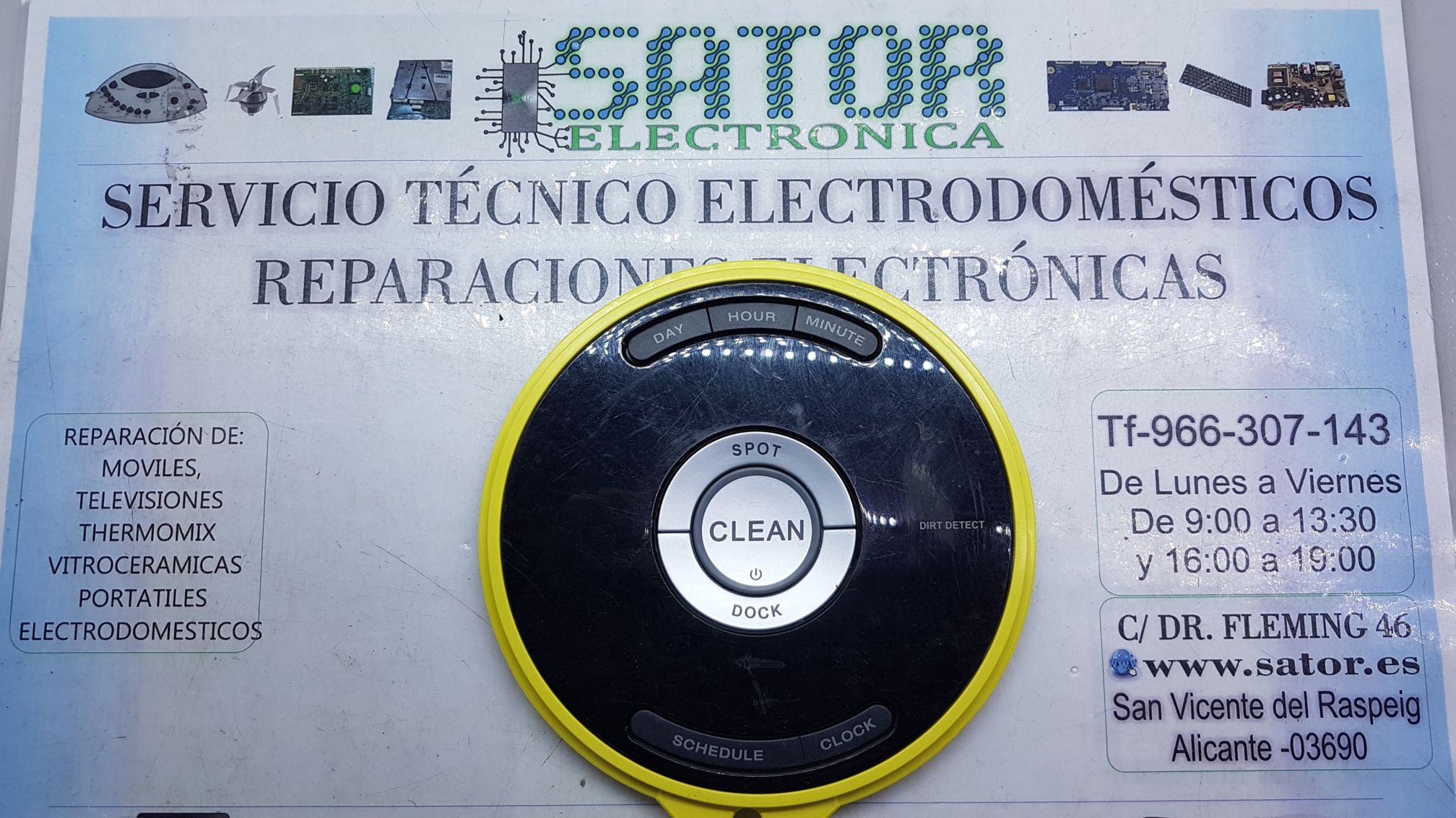 Embellecedor plastico botones con aro amarillo Roomba Sator Electronica