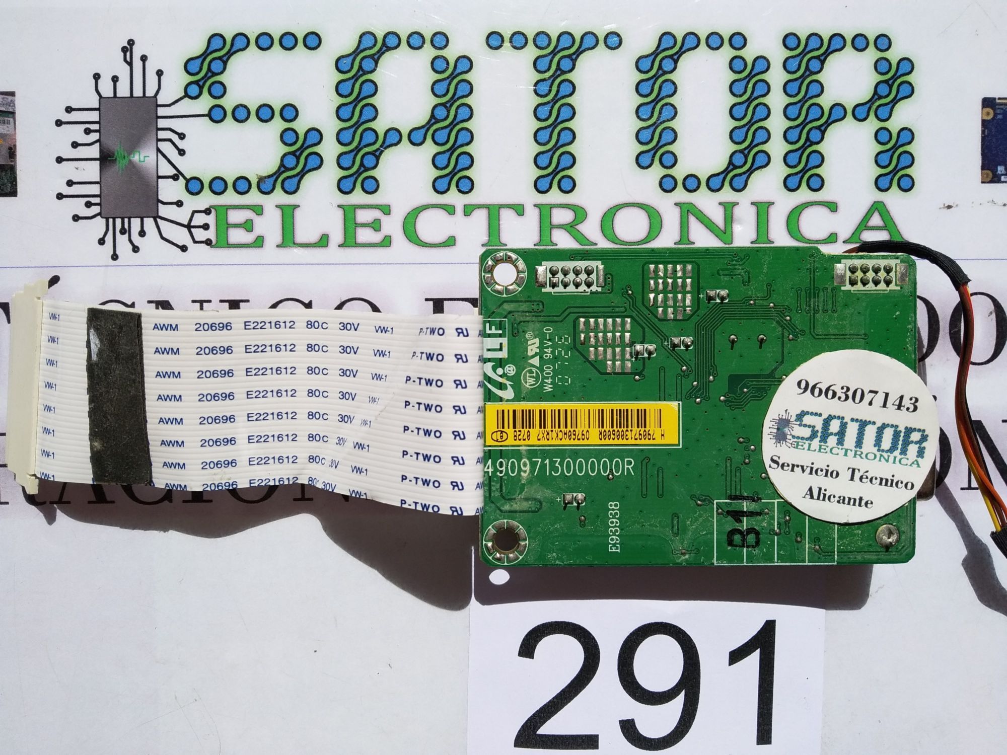 Placa Main parte trasera 490971300000r cable flex e221612 20696 botonera 490971500000r