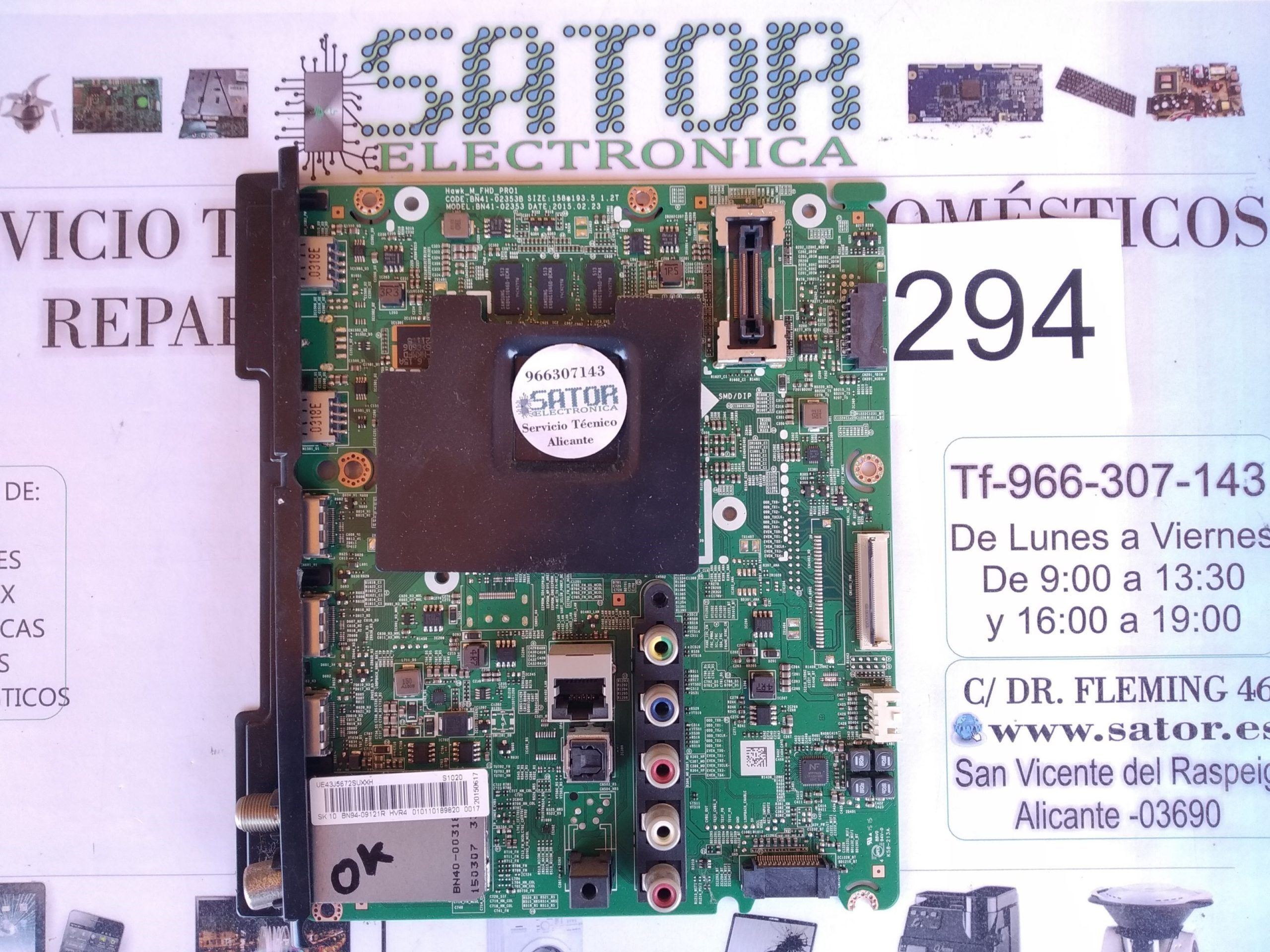 Main Board, Placa Main Bn41-02353b Bn94-09121r Hvr4 Y Sintonizador Bn40-00318a