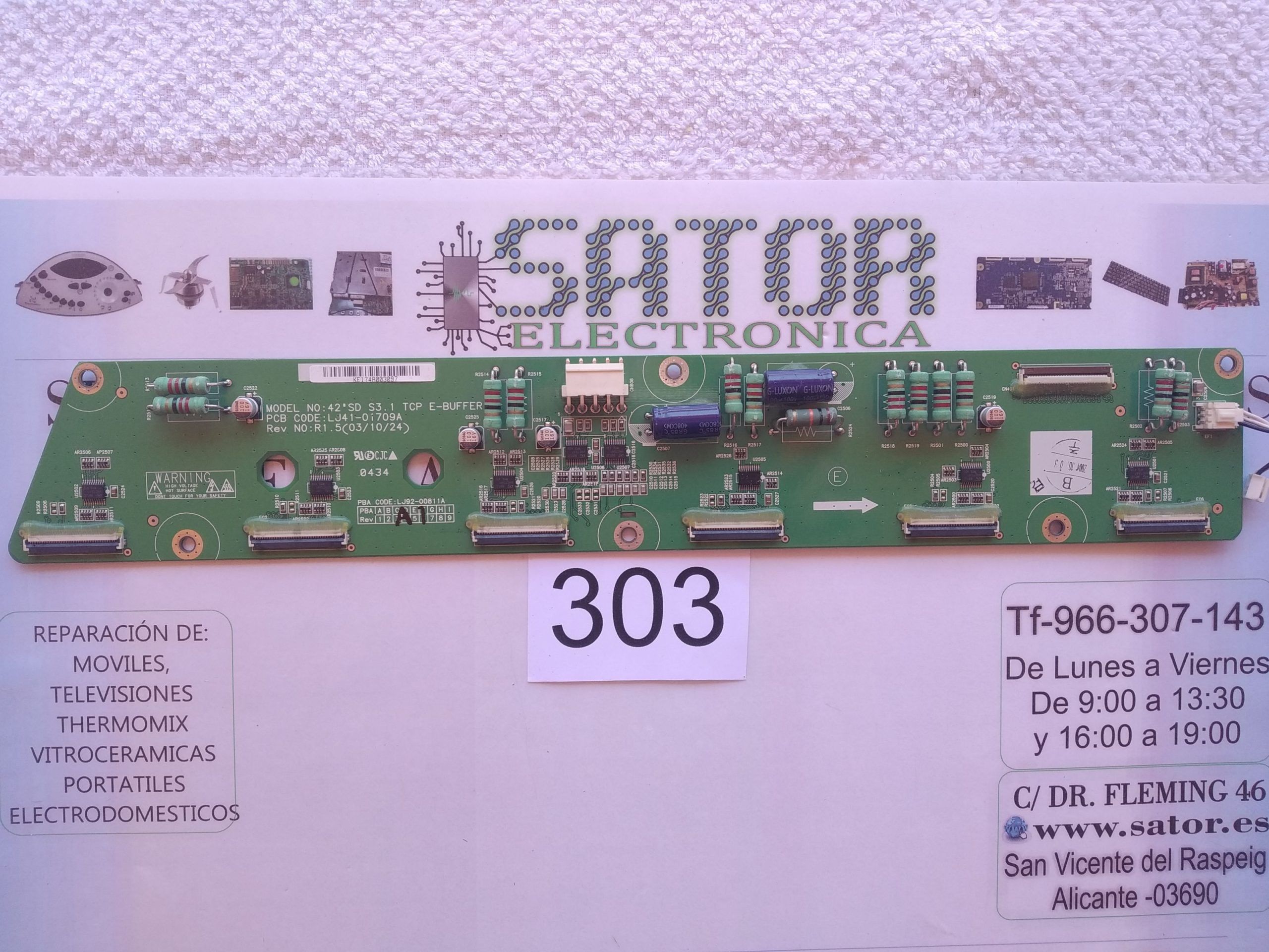 Placa Buffer Board Lj41-01709a (LJ92-00811A) Y Cable Flex Awm 20861
