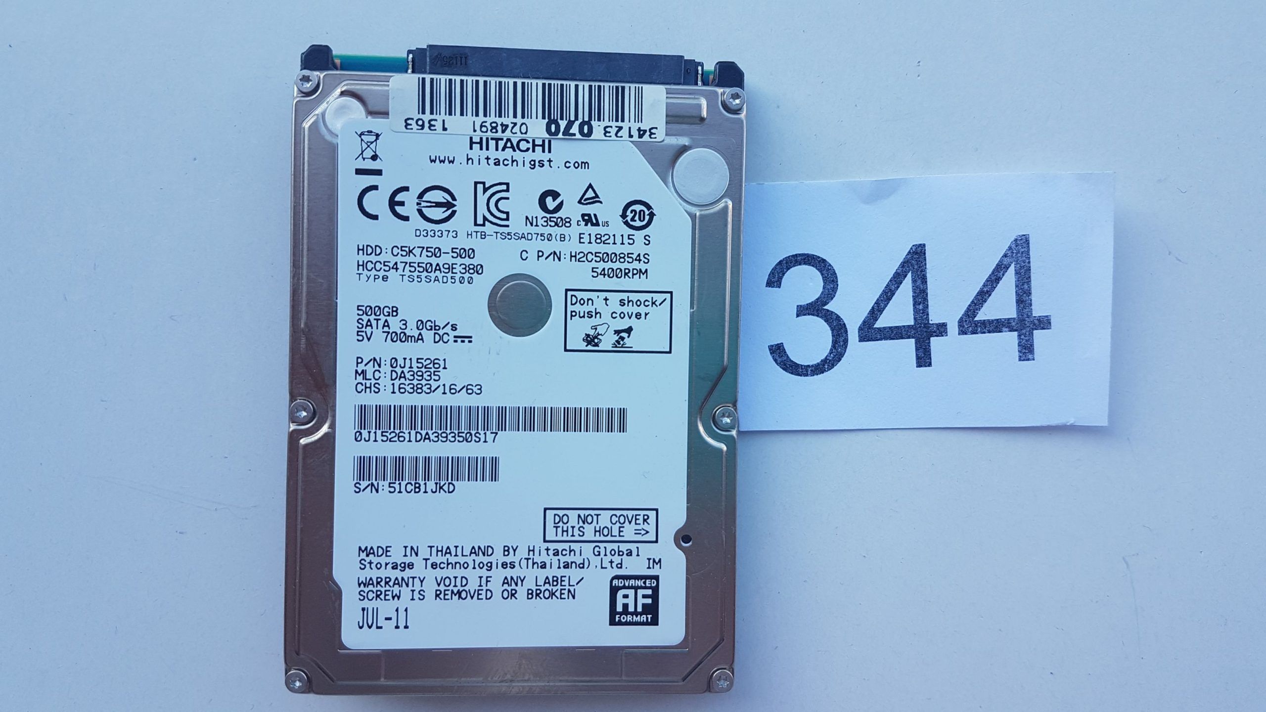 Disco Duro Hitachi 34123.070 024891 1363 C5k750-500
