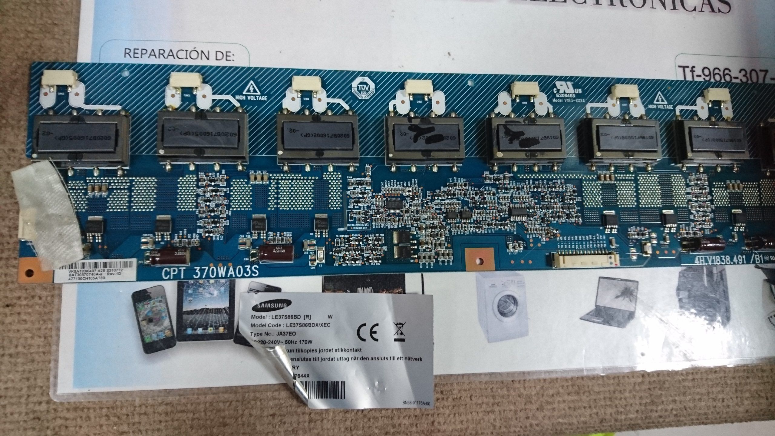 Circuito Placa Inverter Cpt370wa03s Para Tv Samsung
