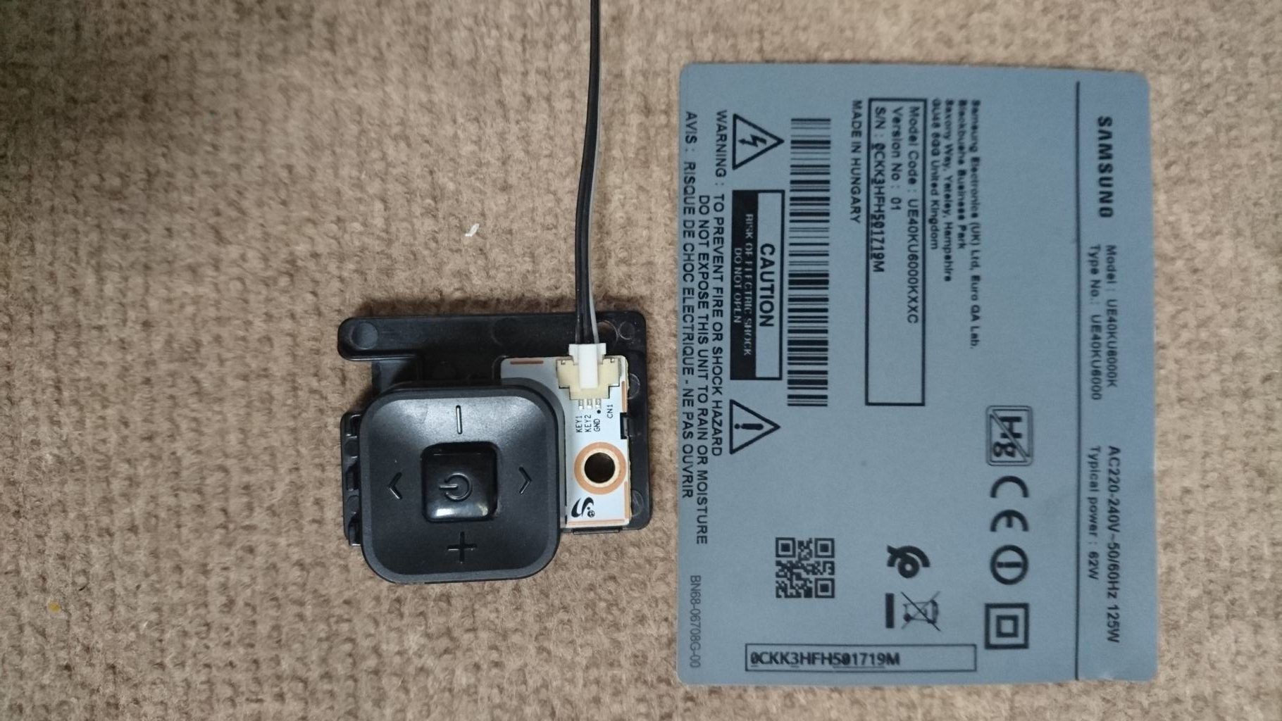 Botonera A35345b Para Tv Samsung Ue40ku6000k
