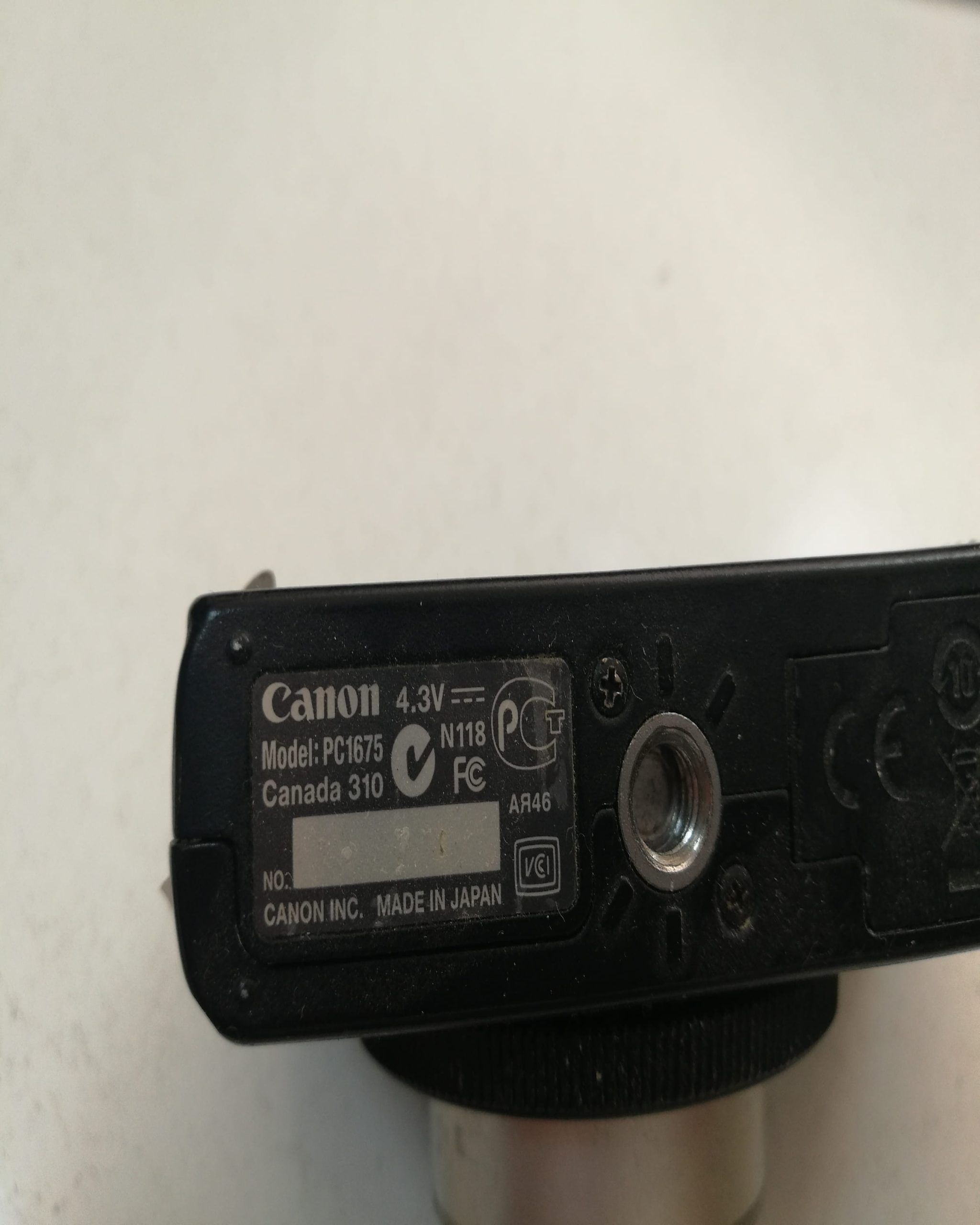 camara canon power shot S100 etiqueta