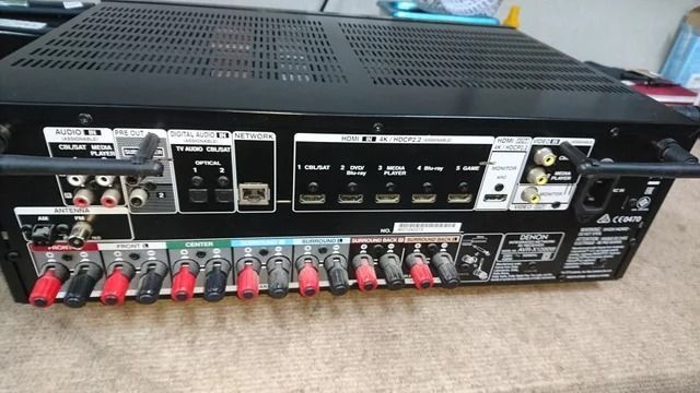 Amplificador Denon AVR-X1200W trasera